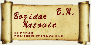 Božidar Matović vizit kartica